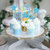 24 PCS Baby Shower Boy Cupcake Toppers with Moon Star Blue Glitter Cupcake Picks Boys Birthday Party Supplies