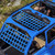 ONE250 Cargo Mesh Heavy Duty Net, Roof Top Hammock or Rear Trunk Restraint Baggage Cover, Compatible with Jeep Wrangler TJ JK JKU JL JLU YJ Sahara Rubicon Unlimited (1987-2024) 2 Door 4 Door (Blue)