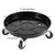 HOIGON 2 Pack 11.8 Inch Metal Plant Caddy with Wheels, Drain Tube and Water Tray, Heavy Duty Plant Pallet Caddy, Round Rolling Plant Stand Flower Planter Pot Mover for Indoor Outdoor