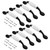 WMYCONGCONG 8 PCS 3.8"/96mm Centers Ceramic Cabinet Pull Spoon Foot Cabinet Handles and Drawer Pulls Black White Knob Hardware Handle for Kitchen Cabinets Cupboard Dresser