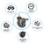 MALLLALA 3" Swivel Caster Wheels with Imperial 5/16"-18 Threaded Stem,Set of 4,Heavy Duty Threaded Stem Casters with Safety Dual Brakes,Load Capacity 150lbs Per Castor for Cart,workench,Furniture