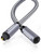 SOUNDFAM Optical Extension Cable 6ft/2M, Toslink Optical Cable Male to Female Hi-Fi Sound Fiber Digital Extension Adapter for Home Theater, Sound Bar, TV-(Grey)