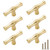 ESreake 6Pcs Bamboo Shape Solid Zinc Alloy Cabinet Knobs Handle pulls, Dresser Drawer Cabinet Cupboard Closet Door Pull Decorative Furniture Accessories Knobs (Single Hole, Golden)