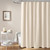 BTTN Long Linen Textured Waterproof Shower Curtain Set, 72x84, Beige/Cream