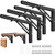 AUTOHJ Folding Shelf Brackets - 16 Inch 4 Pcs Heavy Duty Metal Collapsible Shelf Bracket, DIY Wall Mounted Shelf Bracket Space Saving for Table Work Bench (with Screws)