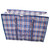 SQXBK 80L Extra Large Storage Bag 70 x 50 x 25cm / 28 x 20 x 10inch Blue Checkered Water Resistant Organizer Bag Moving Bag Carrying Tote with Zipper and Carrying Handle for Clothes Bedding Comforter,