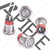 APIELE Latching Push Button Switch 19mm 12V- 24V DC LED SPDT 1NO1NC Stainless Steel Metal Push Button Switch with Pigtail 6PCS (Silver Shell-Blue, 19MM)