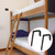 Mewuthede 4pcs Iron Bunk Bed Ladder Brackets, PVC Coated Stainless Steel Angled Ladder Hooks Heavy Duty Hardware Utility Hook Loft Bed Hanger (Black)