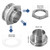 Carvedexquisitely 1.5" Tri Clamp Bulkhead Compression Fittings Stainless Steel 304 Weldless Bulkhead, Self-Made Kettle Bulkhead