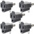ELEGRP 2 to 3 Prong Outlet Adapter, 3 to 2 Prong Converter - Polarized Grounding Plug Adapter, ETL Listed, 5 Pack, Gray