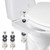 Universal Toilet Seat Hinge Bolts Kit, Heavy Duty Toilet Bolts, Waterproof Stainless and Rubber Washers Gaskets with Extra Long Nut White Plastic Down Lock Screw for Fastening (Silver) (2)