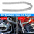iRKY 48" Flexible Radiator Hose Stainless Steel Universal Water Hoses Adapter Coolant Radiator Hose Kit With 4Pcs Chrome Caps (8 Clamps, Silver)