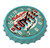 Menterry Bottle Cap Design Iron Retro Wall Clock,13" Blue Vintage Style