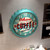 Menterry Bottle Cap Design Iron Retro Wall Clock,13" Blue Vintage Style