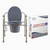 Dynarex Elongated Folding Bedside Commode is a 3 in 1 Portable Toilet with an Elongated Seat, Use Free Standing or with an Existing Toilet to Raise Height, Grey, 1 Elongated Folding Bedside Commode
