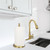 Akicon Paper Towel Holder Roll Dispenser Stand for Kitchen Countertop & Dining Room Table 14" Height (Brushed Gold)