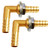 Uenede Brass 3/8 Inch Barb 90 Degree Elbow Bulkhead Fitting, 2PCS