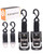 Strapinno 2PCS Stainless Steel Retractable Ratchet Straps (1 7/8 in x 4 ft) Heavy Duty Transom Tie-Downs with Extension Straps, Bolt Set & Safety Latch S-Hooks,for Boat,Break Strength 1,650LBS/750KG
