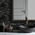SUNWINGS 5-Sheet Peel and Stick Mosaic Natural 3D Stone Self Adhesive Marble Tiles, 11.5" x 10.7" Stick on Backsplash for Kitchen Bathroom Fireplace Vanity, Mixed Black