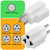4-in-1 15 Amp to 20 Amp AC Adapter - 5-15P to 5-20R, 6-15R, 6-20R, 15A 125V to 20A 250V (White, 3 Pack)