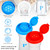 2 Pcs Plastic Salt and Pepper Shakers Set with Lid, Classic, Blue Red