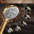 10" Gold Shower Head with Handheld, 5 Spray Handheld with 11" Extension Arm