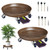 Ganggend 15.7" Metal Plant Caddy, Heavy Duty Planter Pot Mover with Iron Lockable Wheels and Drain Hole, Large Rolling Dolly Planter Caddy Flower Pot Indoor and Outdoor Flowerpot Tray (2pcs)