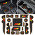 SENSHINE Custom Liners for Toyota Tacoma Accessories 2016-2021 2022 2023 Cup Holder Inserts, Center Console, Door Pocket Slot Mats Non-Slip Anti Dust Pad Premium Interior 18Pcs (Double Cab) (Orange)