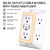 Multi Plug Wall Outlet Night Light, POWRUI 6 Outlet Extender & 3 USB Ports