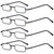 REAVEE 4 Pair Slim Pen Reading Glasses Tube Reader Glasses Men Women Small Readers Spring Hinged Eyeglasses with Portable Clip Case, Black 2.5