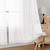 Simplebrand White Short Sheer Curtains 45 Inch Length 2 Panels for Bedroom