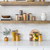 Mason & Fable Ribbed Glass Jar with Wooden Lid 17oz, Set of 3 | Airtight Fluted Storage Canisters for Food, Tea, Coffee, Candy/Spice | Organization Canisters for Home & Kitchen
