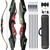 PMZ 60" Recurve Bow and Arrow Set Wooden Archery Hunting Bow 20-60lbs(50LBS