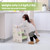 Onasti Toddler Step Stool for Bathroom Sink, Adjustable 2 Step Stop for Kids with Handles, Toilet Stool Potty Training, Plastic Ladder Toddler Helper Stool for Bedroom Kitchen Counter Green White