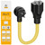 Heavy Duty 4 in 1 NEMA 5-15P Adapter Cord 12AWG, Plugrand NEMA 5-15P to 5-15R, 5-20R, 6-15R, 6-20R Adapter Cable, 15A/125V Household AC Plug to 20 Amp T Blade Extension Cable