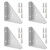 Joyangy 4-Pack Metal Corner Brace Brackets 66mm for Table Cabinet Shelf