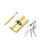 Brass Lock Cylinder with 3 Keys 63mm Double Open Cylinder Lock Storm Door Locks with 3 Brass Keys for Storage Unit Security Door (Brushed Brass, 63MM)