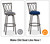 Deisy Dee 4PCS Round Bar Stool Seat Covers Stretch Round Chair Covers for 13-16 Inch Stool Chair (Navy)