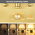 TRLIFE Dimmable Wall Sconce Plug in, Brushed Brass Wall Sconces Set of 2 Swing Arm Wall Lights with Plug in Cord and Dimmer On/Off Knob Switch, 11.8" Large White Fabric Shade(2 LED Bulbs Included)