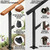 UOKRR 2 Step Handrails for Outdoor Steps, Metal Wood Grain Hand Rails