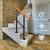 UOKRR 2 Step Handrails for Outdoor Steps, Metal Wood Grain Hand Rails