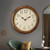 CHIRAY 16-Inch Solid Wood Silent Non-Ticking Decorative Wall Clock with Large Arabic Numerals Battery Operated Analog Retro Clock for Living Room, Kitchen, Bedroom