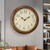 CHIRAY 16-Inch Solid Wood Silent Non-Ticking Decorative Wall Clock with Large Arabic Numerals Battery Operated Analog Retro Clock for Living Room, Kitchen, Bedroom