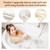 2Pack Back Scrubber for Shower，PIPUHA Loofah Sponge Shower Brush Using Body Exfoliating with Long Handle, Loofah on a Stick for Men Women, Bathing Accessories for Body Brushes (Blue and White)