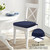 Wellsin Chair Cushions for Dining Chairs 4 Pack - Kitchen Chair Cushions with Ties and Non-Slip Backing - Dining Chair Pads 16"X16"X2", Navy