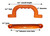 APSI Plastic Handle Grab Bar for Playground Equipment, Climbing Walls, Doors, Drawers, Trees, Camper, Motor Home, Barn Door, Bunk Bed and More, Sturdy All Weather Material, Pack of 2 (Orange)