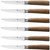 kangdelun 6-Piece Steak Knife Set, 4.5" Serrated Steak Knives, 50Cr15MoV High-Carbon Stainless Steel, 58±2 HRC Ultra Sharp, Brown Natural Ash Wood Handle, Gift Box for Wedding, Housewarming, Holiday