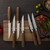 kangdelun 6-Piece Steak Knife Set, 4.5" Serrated Steak Knives, 50Cr15MoV High-Carbon Stainless Steel, 58±2 HRC Ultra Sharp, Brown Natural Ash Wood Handle, Gift Box for Wedding, Housewarming, Holiday