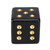 BRABUD Resin Jumbo Dice Statue, Tabletop Decor, Black & Gold, 3.9in