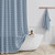 BTTN Extra Long Boho Farmhouse Linen Heavy Duty Shower Curtain, 72x96, Blue